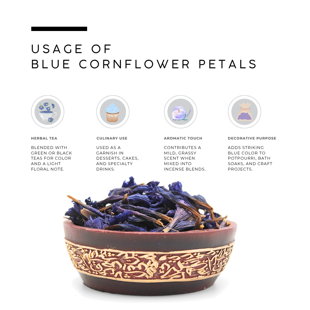 AWAFI MILL Blue Cornflower Petals (Food-Grade) | Centaurea cyanus
