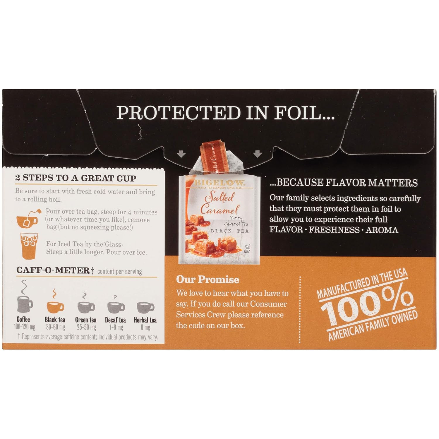Bigelow Tea Salted Caramel Black Tea, Caffeinated Tea with Caramel and Salt, Hol