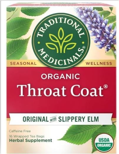 Traditional Medicinals Organic Throat Coat Tea 16 bags Best by 12/26