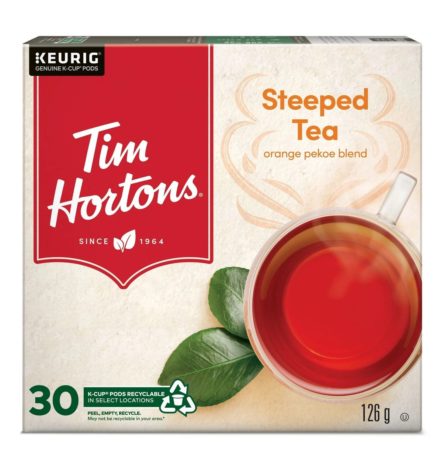 2 Boxes 30 K Cups (60 Total) Tim Hortons Steeped Tea Keurig Canada Tim’s Pods