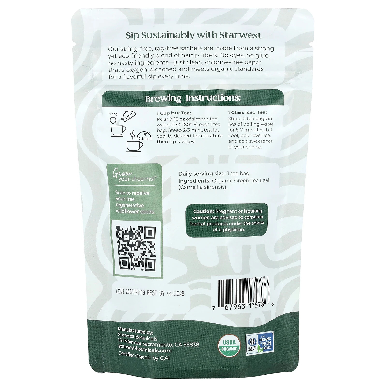 Organic Green Tea, 20 Tea Bags, 1.4 oz (40 g)