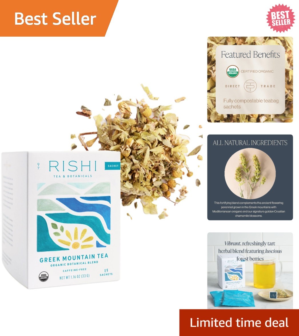 Tea Greek Mountain Tea Herbal Tea – Organic, Caffeine Free Sachet Tea Bags, S…