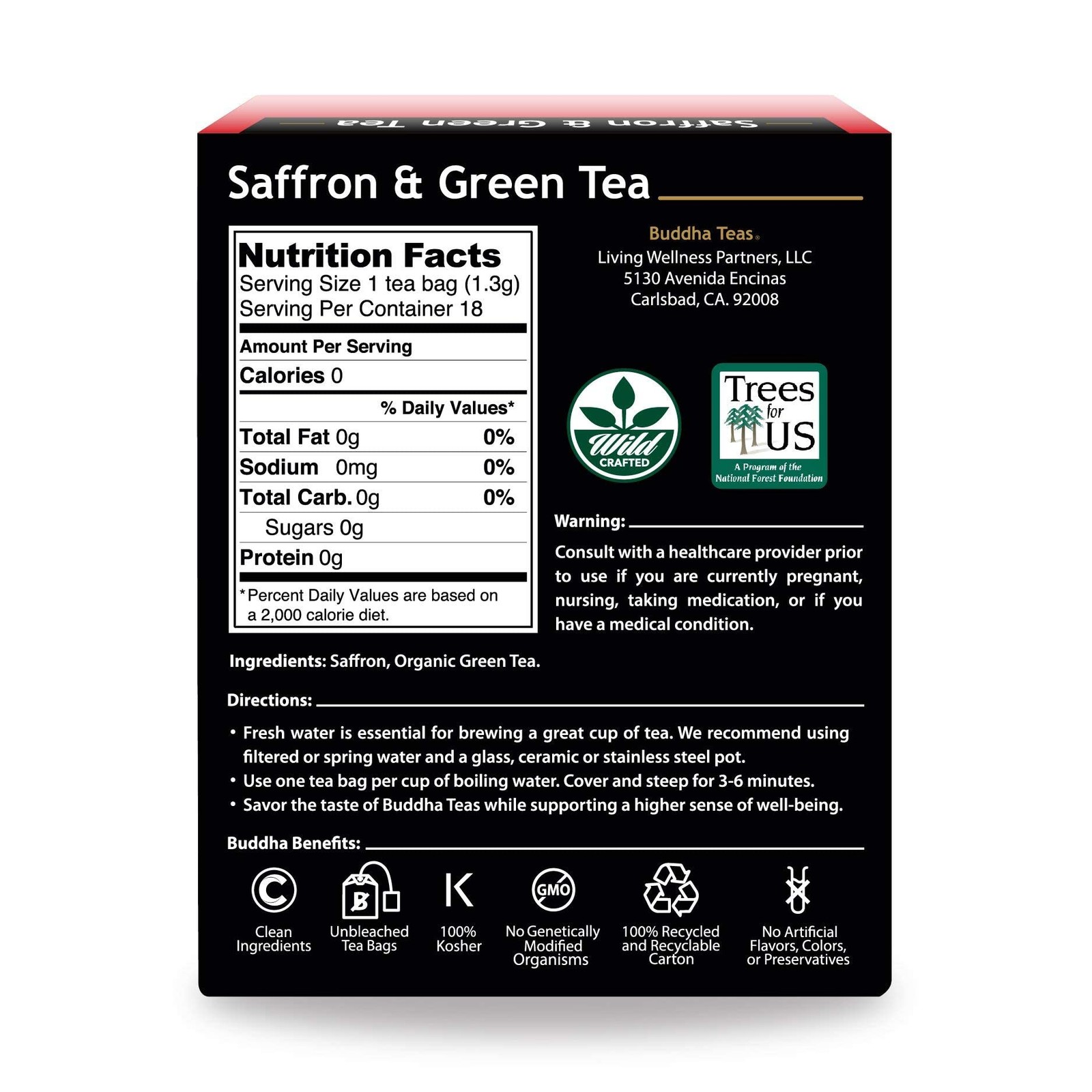 – Saffron & Green Tea – For & Wellbeing – Wild Crafted Tea – With Antioxidant…