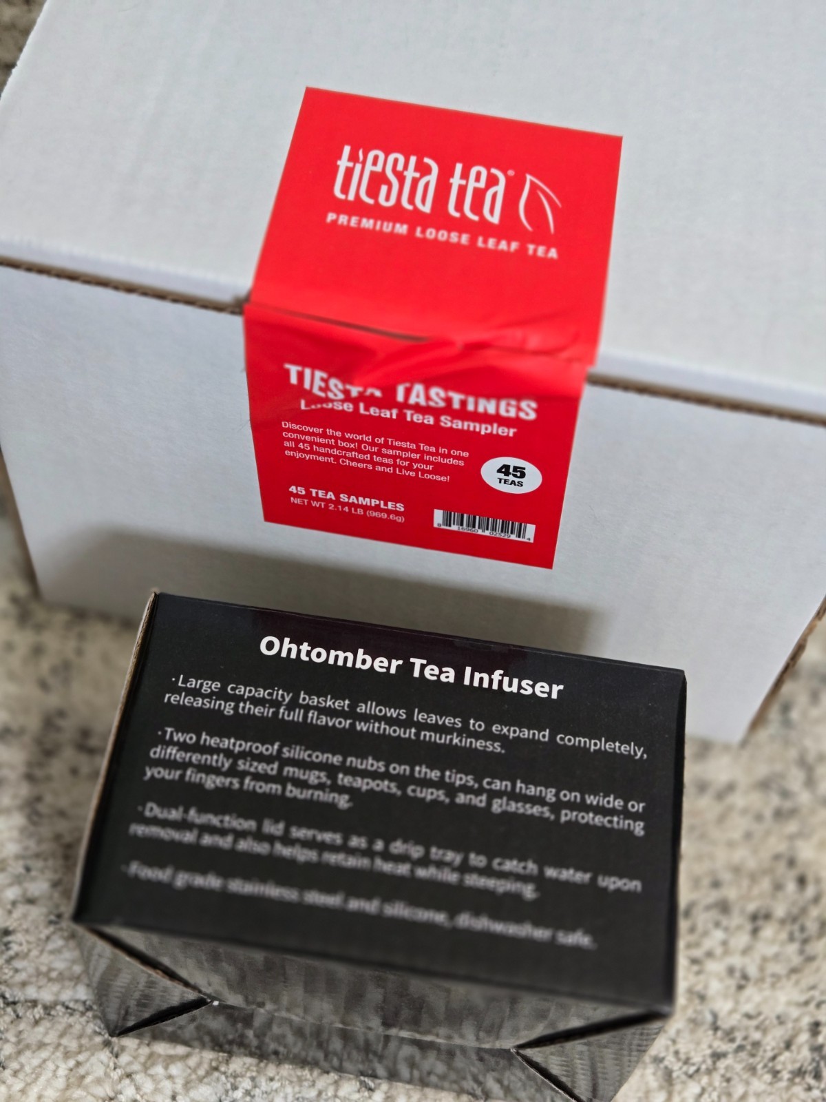 Tiesta Tea Tastings 45 Pouch/500 Cup Dry Loose Leaf Sampler Set & Infuser Bundle