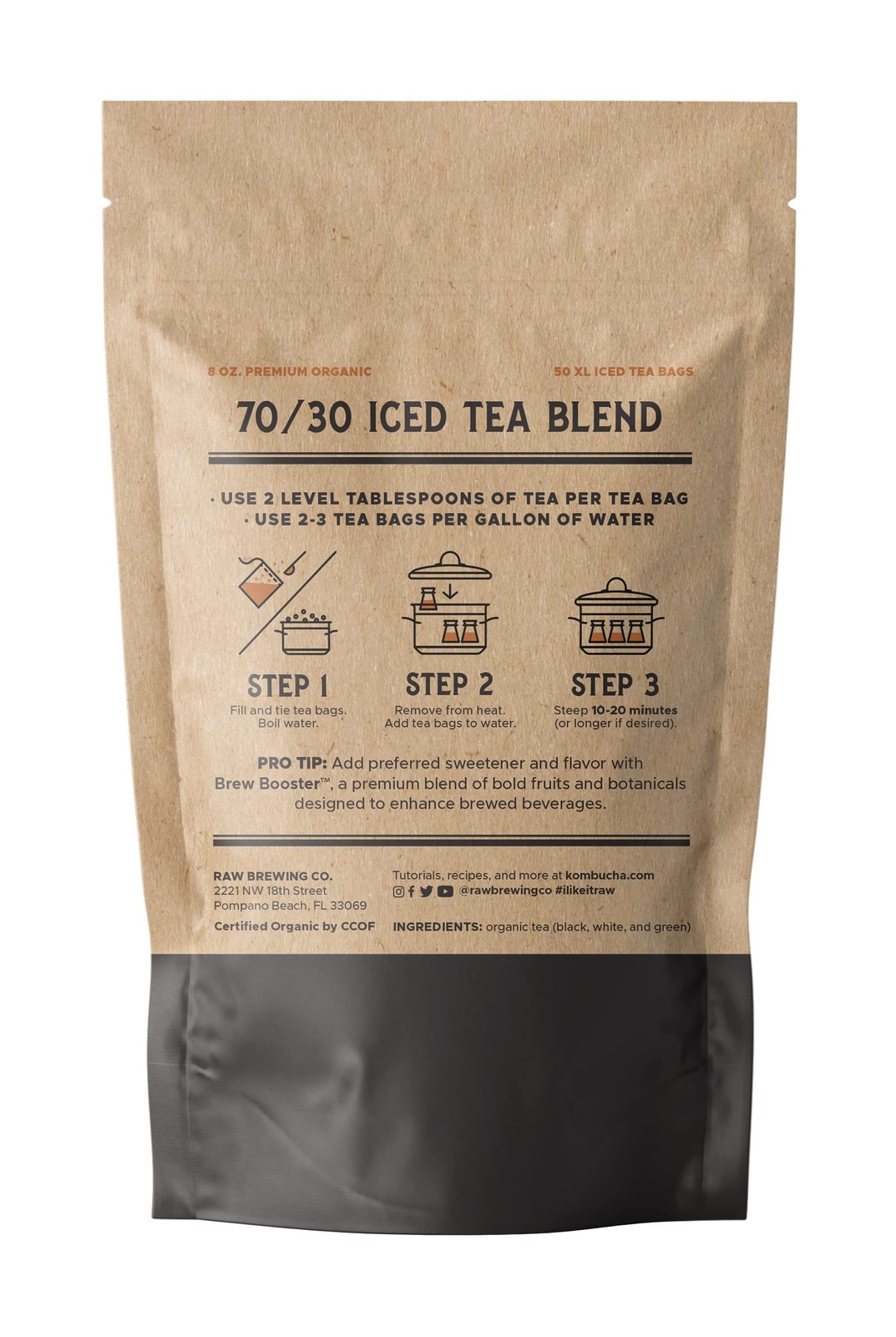 The Southern Standard – Premium Organic Iced Tea Bags – 70/30 Blend (70% Blac…