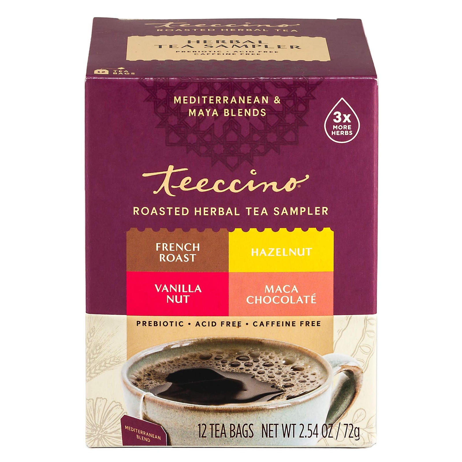 Herbal Tea Sampler Assortment – 12 Tea Bags – Maca Chocolaté, French Roast, H…