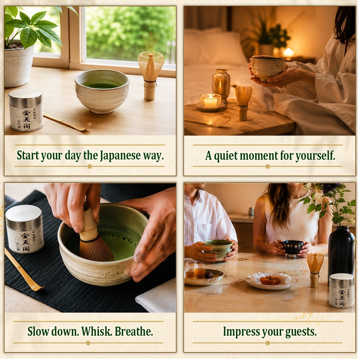 KINTENKAKU Premium Japanese Matcha Starter Kit Complete Matcha Set 1/3/5 Tins