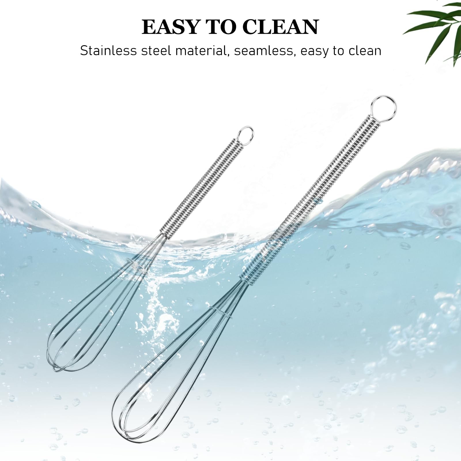 NileHome Mini Whisks Stainless Steel Whisk Set 5″ 7″ 2 Piece, Silver-Mini