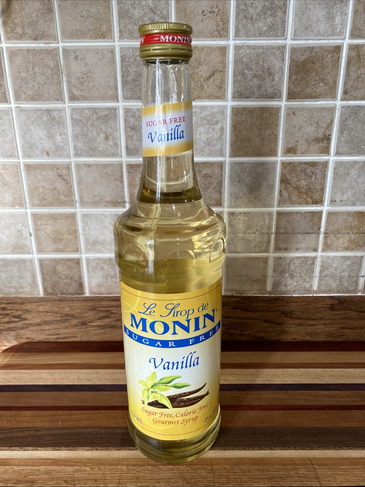 Monin Sugar Free Vanilla Syrup – Bottle 25.4 Ounces Gourmet Syrup, ￼vanilla