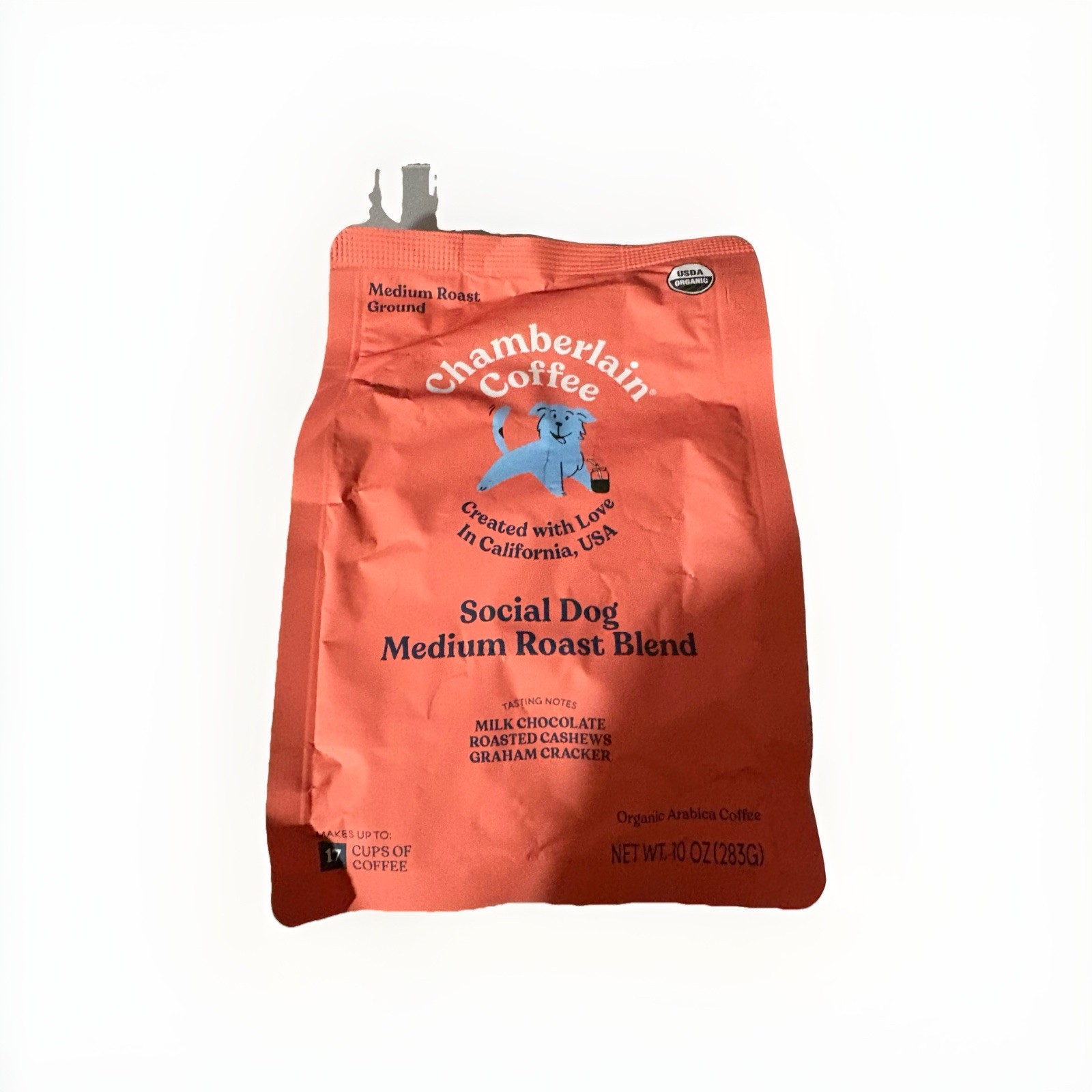 4Pack-Chamberlain CoffeeSocial Dog Medium Roast Ground Coffee 10ozPouch ORGANIC