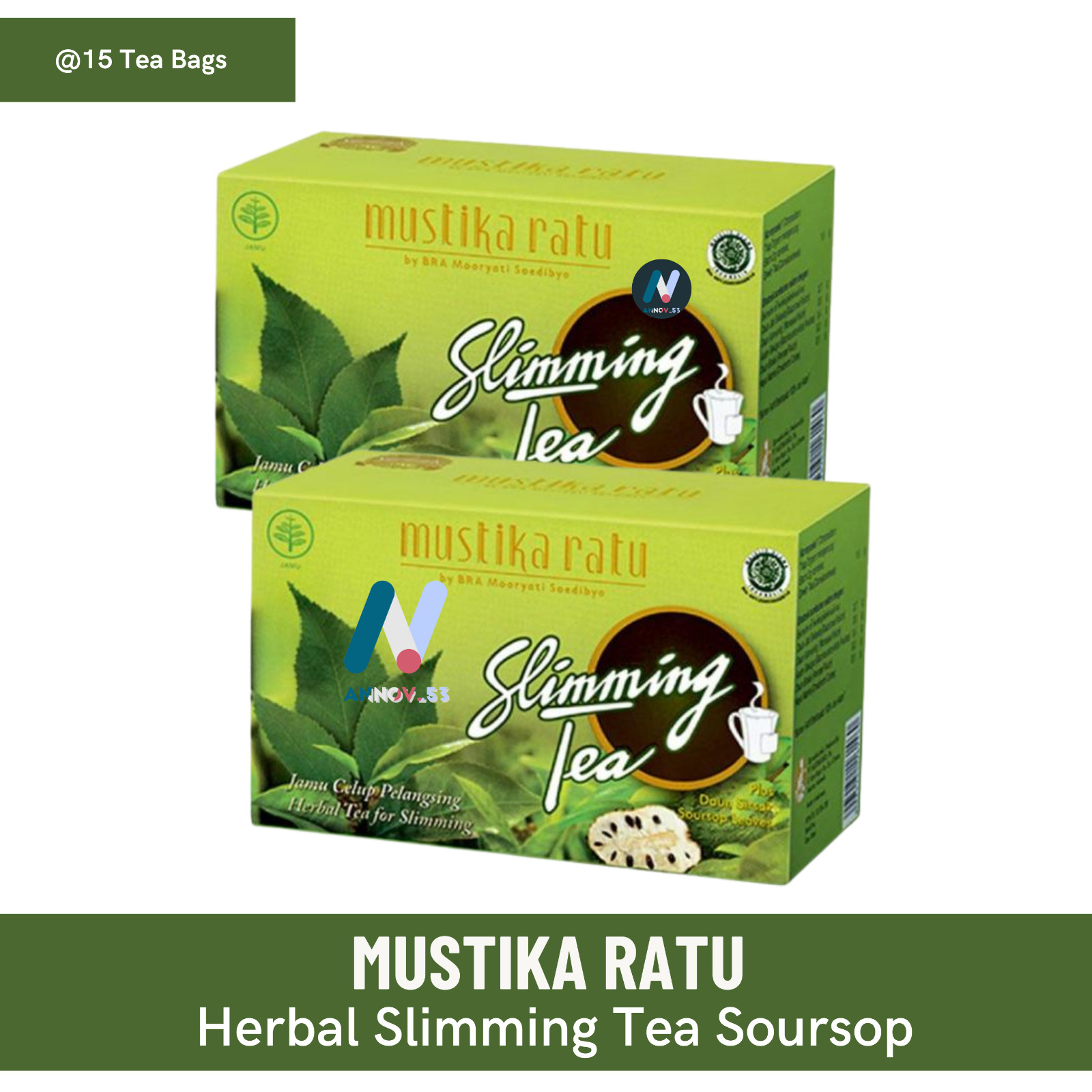 MUSTIKA RATU Herbal Slim Soursop Tea Immune Antioxidant Weight Loss Fat Burn 2X