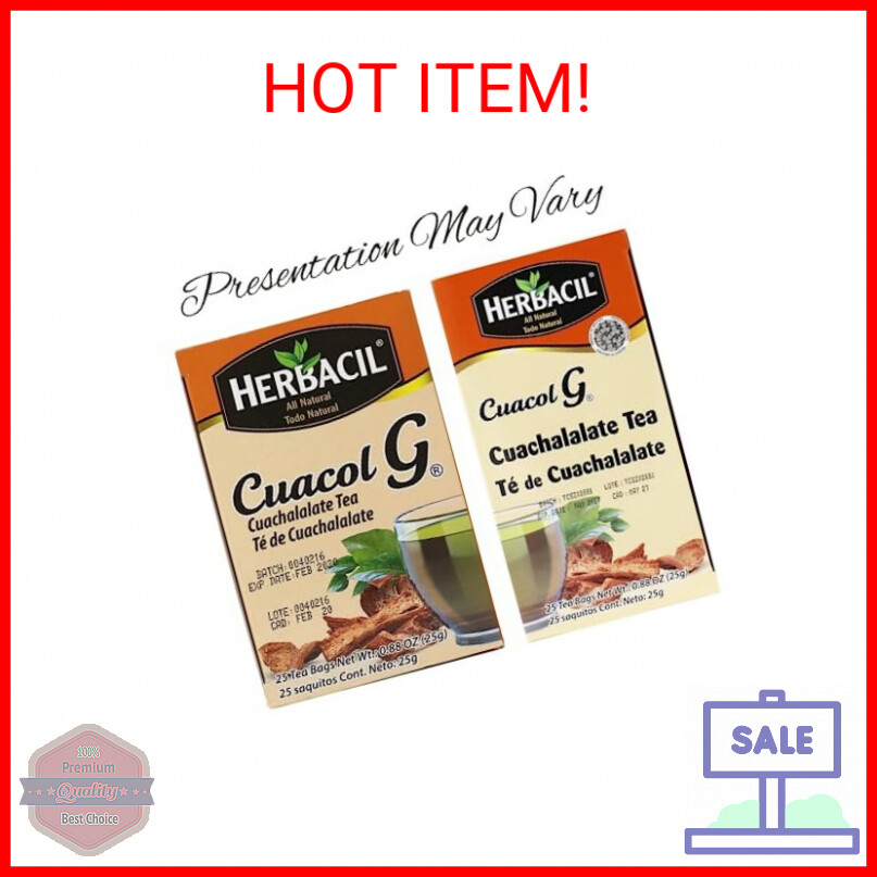 Herbacil Te De Cuachalalate, 2-pack of 25 tea bags per box (50 bags)