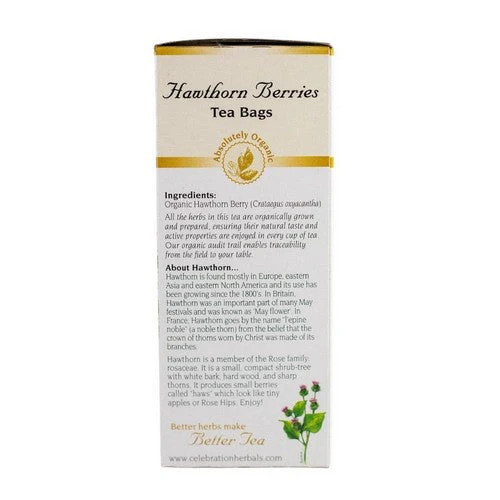 Organic Hawthorn Berries Tea 24 Bags By Celebration Herbals