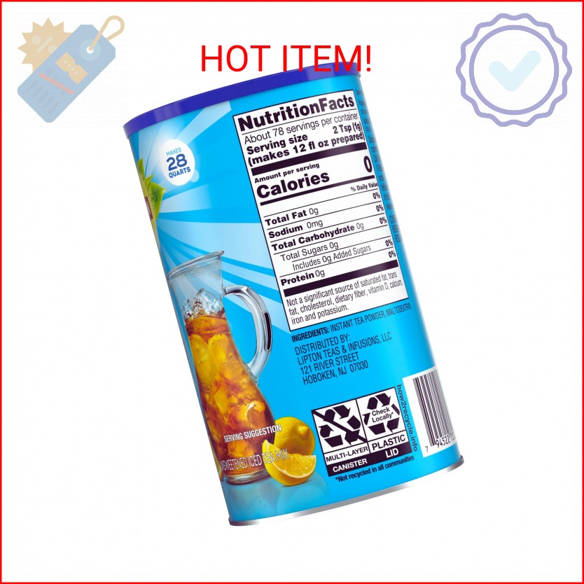 Lipton Unsweetened Iced Tea, Mix, 28 Quarts