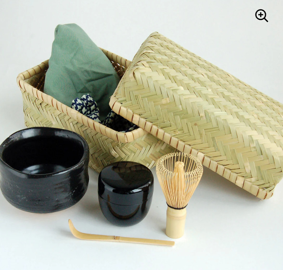 Portable Matcha Set – Traditional Tea Ceremony Set with Bamboo Basket |YOUBI 黒天目