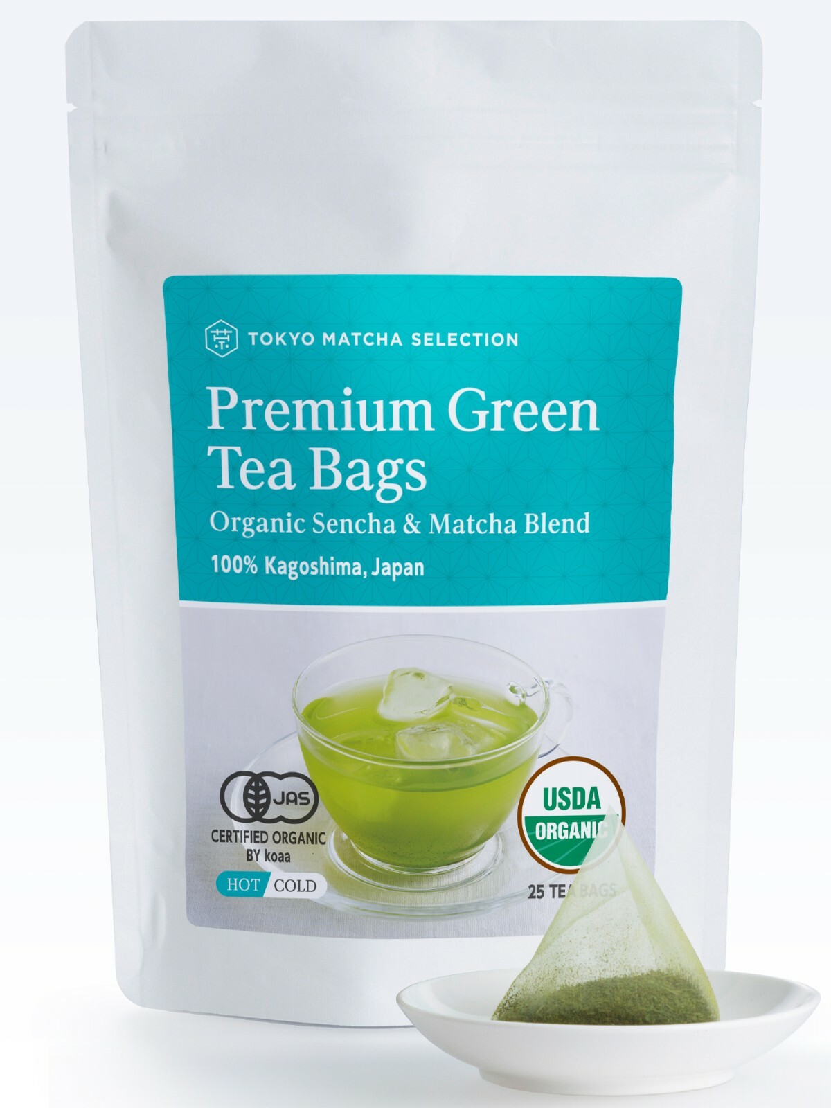 Organic Premium Matcha Infused Green Tea Bags | 25 count | Sustainable Tea Bags