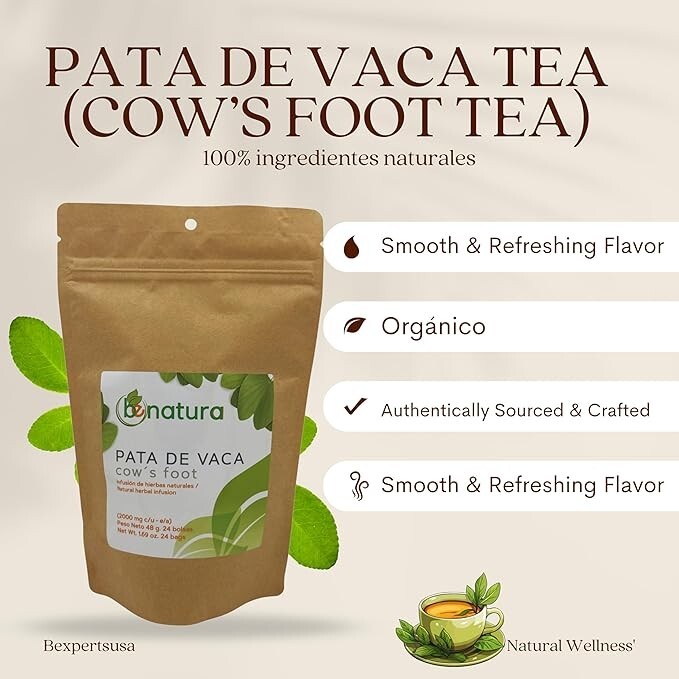 Pata de Vaca Té (Cow’s Foot Tea)–24 Bags–100% Natural Infusion-Capsula Pata Vaca