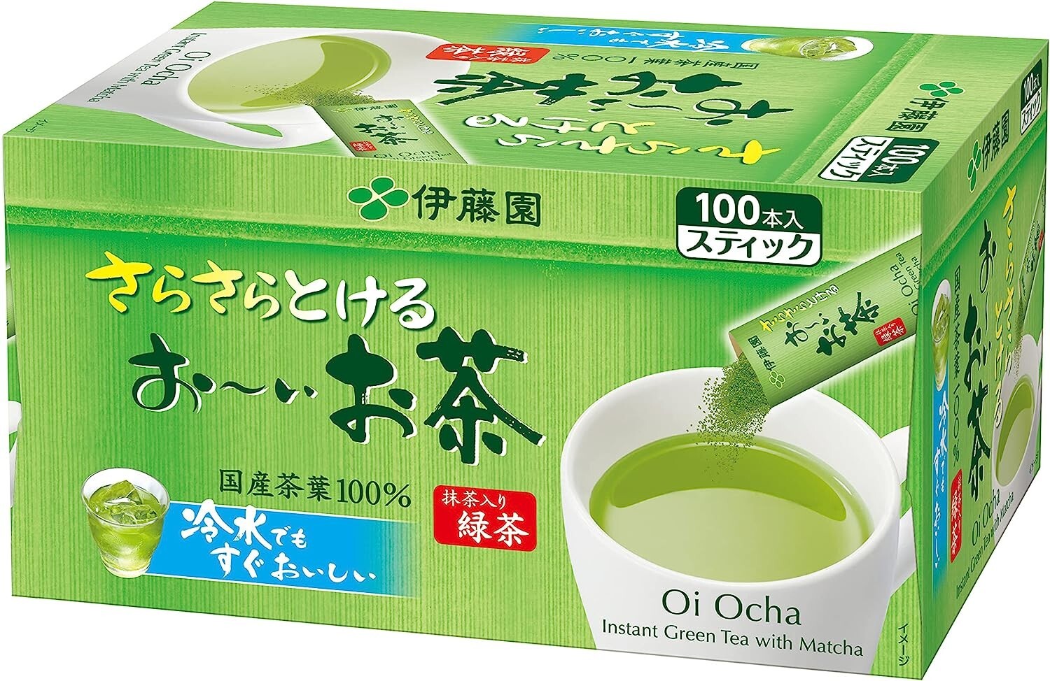 ITOEN Oi Ocha Green Tea Powder 0.8 g X 100 sticks Matcha Blended from Japan