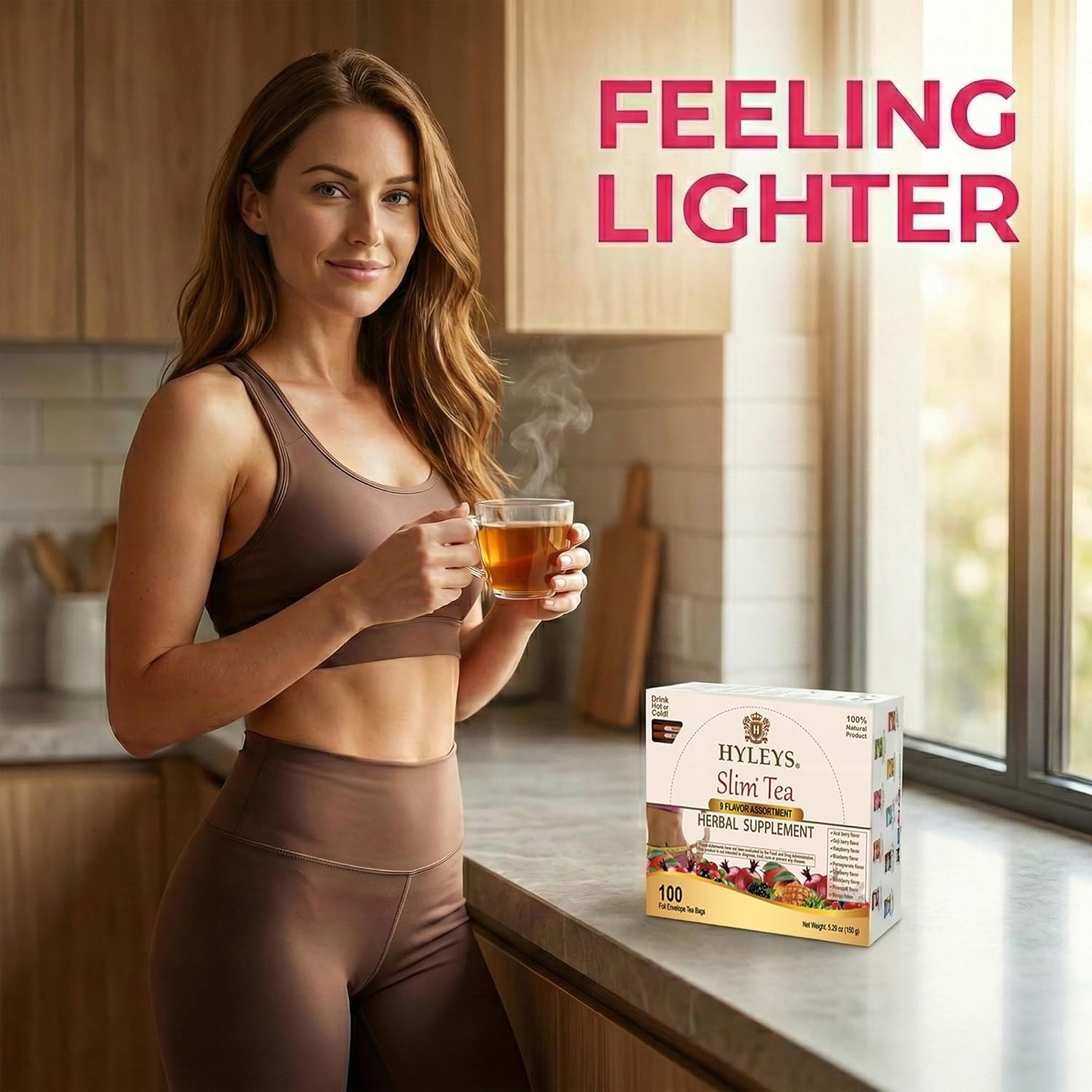 HYLEYS Slim Tea 9 Flavor Assortment 100 Ct – Weight Loss Herbal Supplement Clean