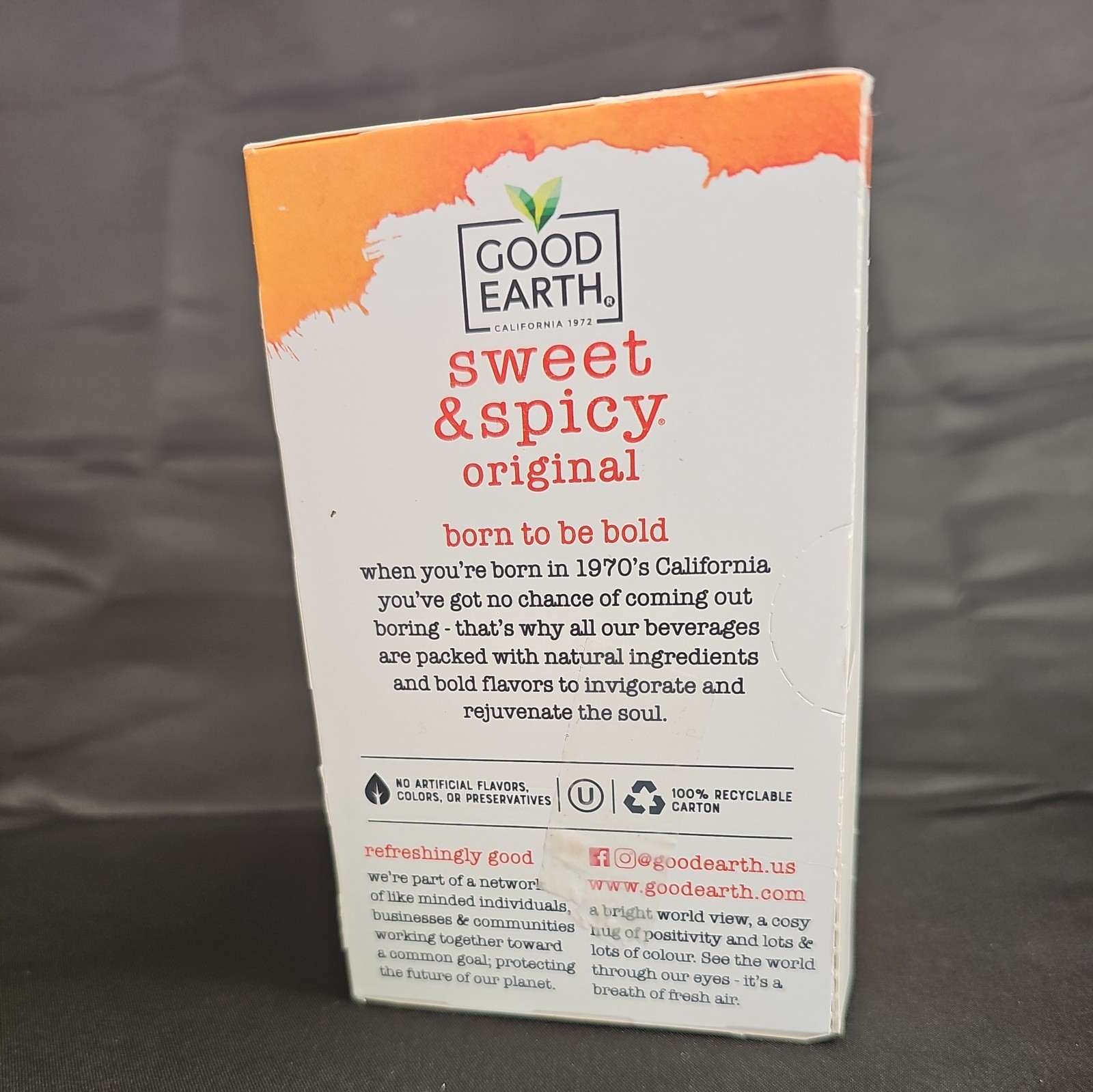 Good Earth Original Herbal & Black Tea Sweet & Spicy 18 Bags