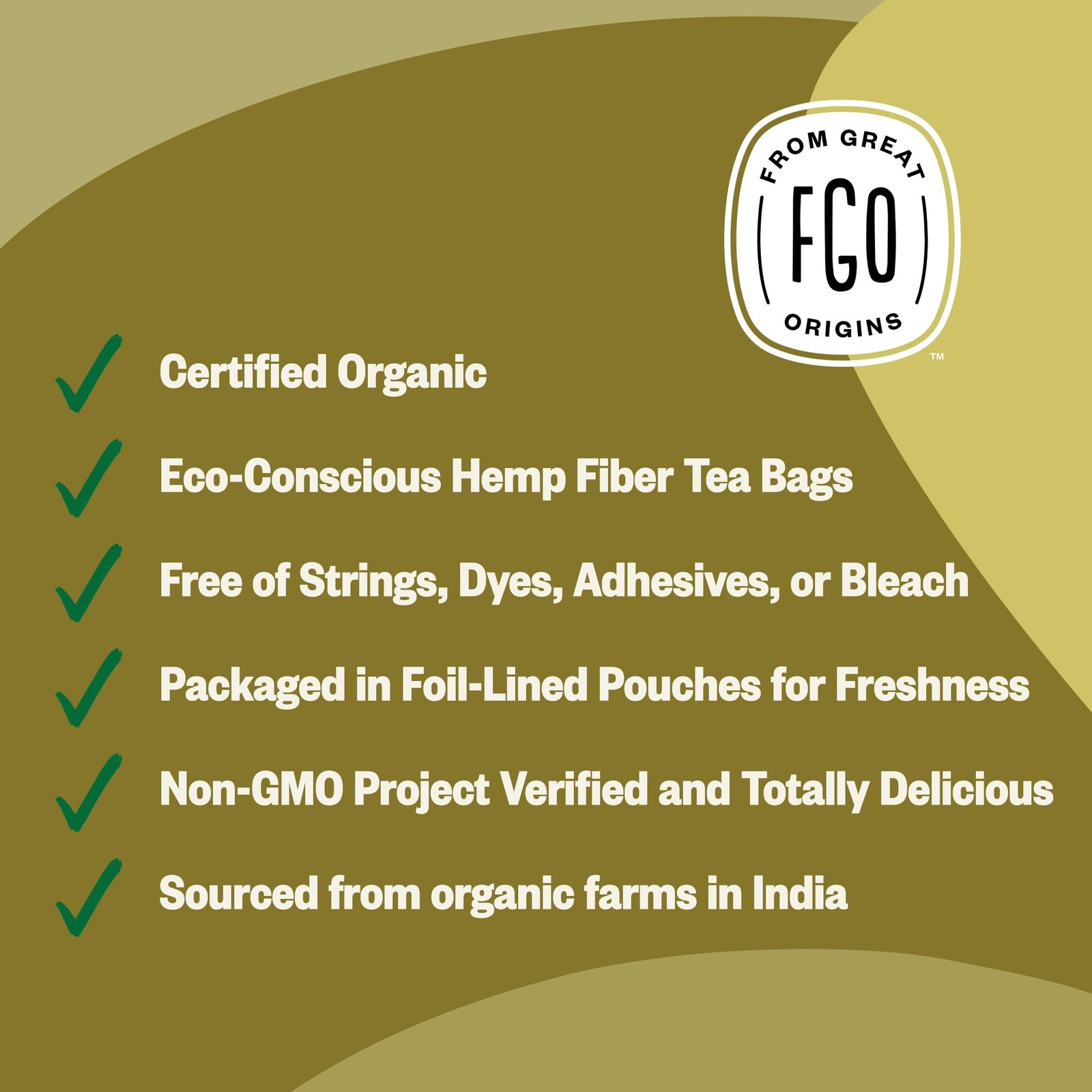 FGO Organic Ginger Tea, Eco-Conscious Tea Bags, 100 Count