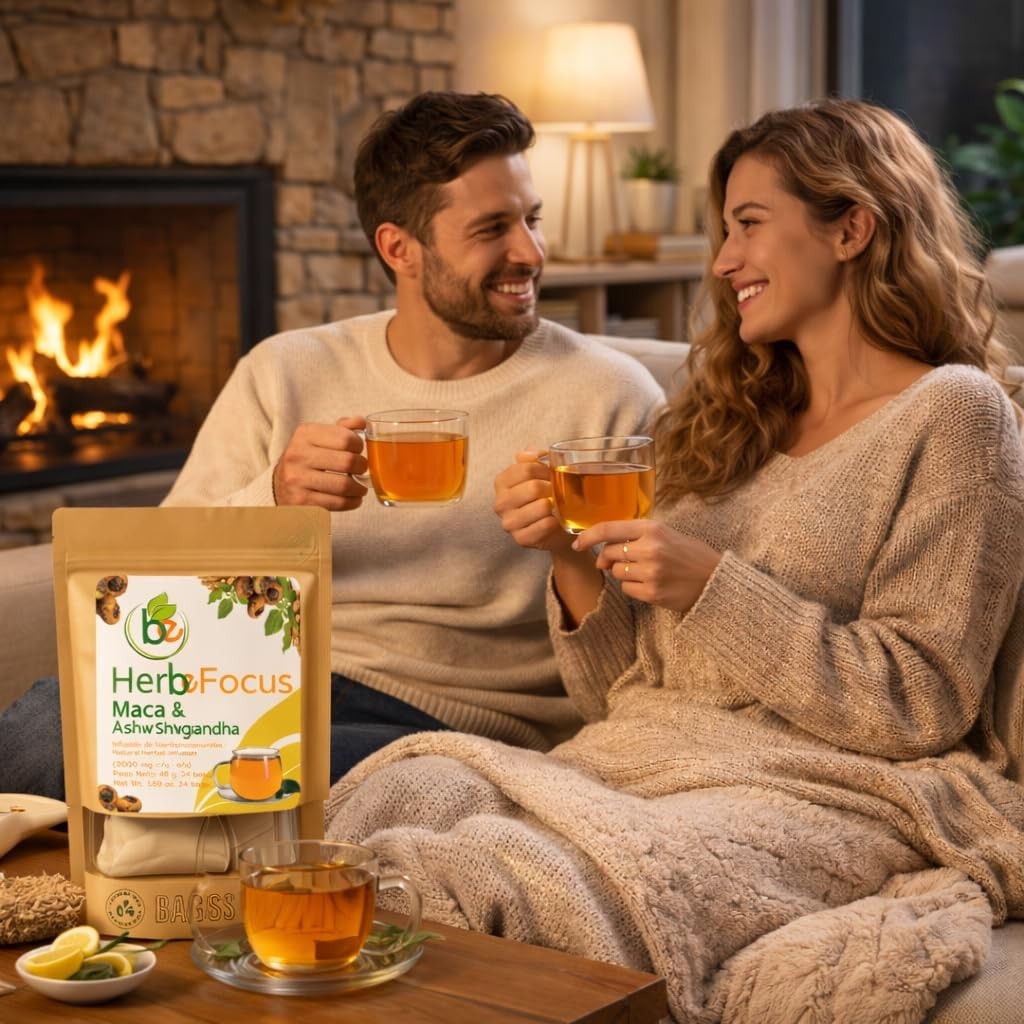 Maca & Ashwagandha Herbal Tea (24 Tea Bags) – 2000mg Each – Traditional Vitality