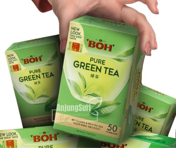 BOH Pure Green Tea Cameron Highlands Refreshing Teabags Malaysia (Pack of 4×50)