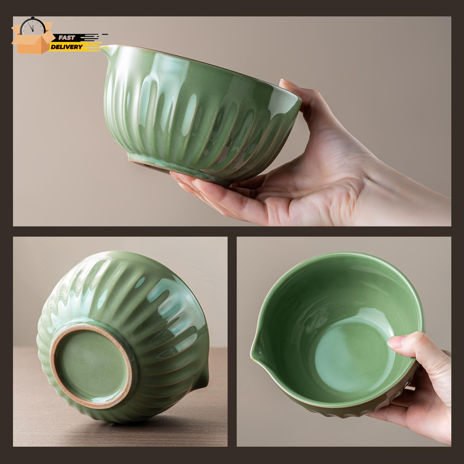 Matcha Whisk Set, Matcha Kit Includes Ceramic Matcha Bowl, 7 Pcs Matcha Tea Gre