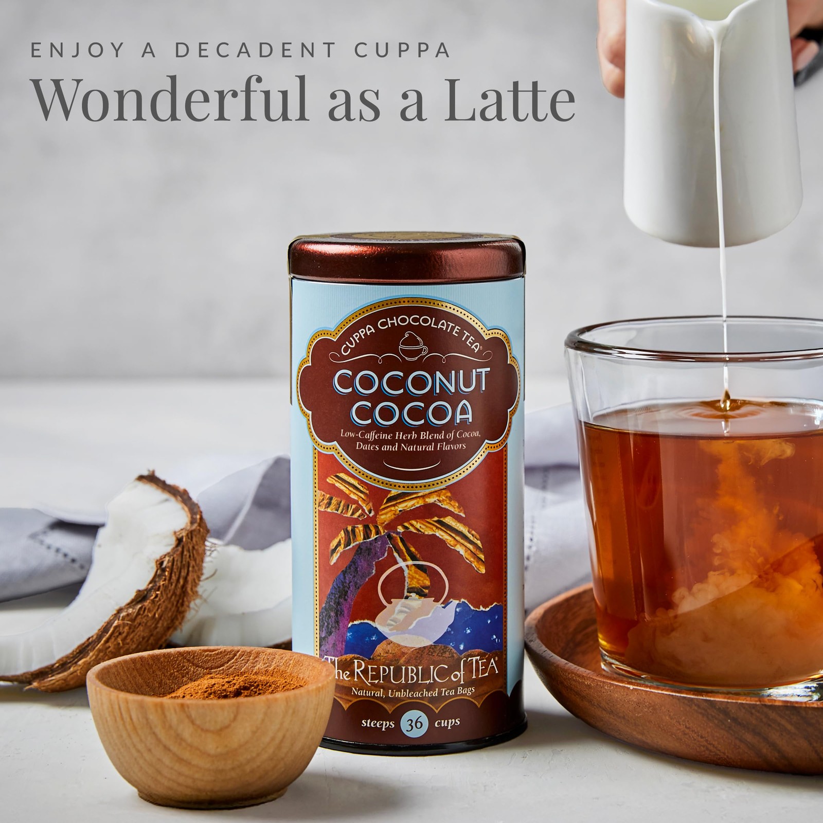 The Republic of Tea – Coconut Cocoa Cuppa Chocolate Tea Bags, Low-Caffeine, 3…