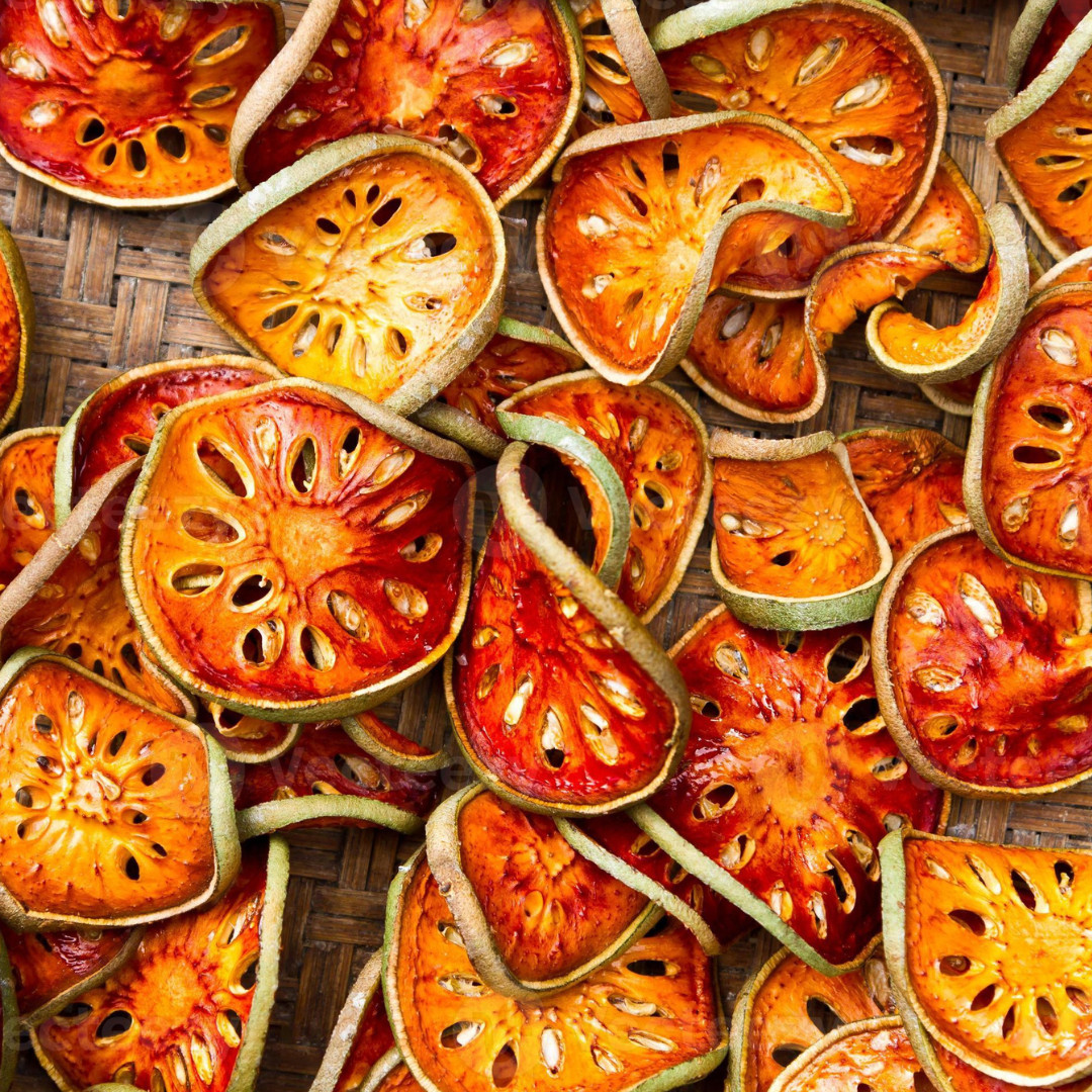 Dried Bael Fruit Slices | Organic Aegle Marmelos Herbal Drink Ayurveda Tea