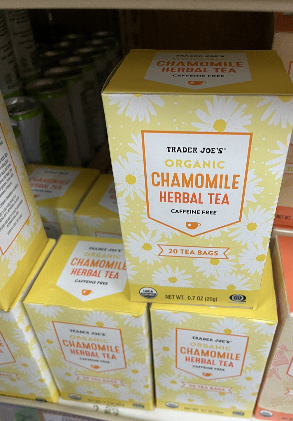 2 Boxes Trader Joe’s Organic Chamomile Herbal Tea Box Caffeine Free
