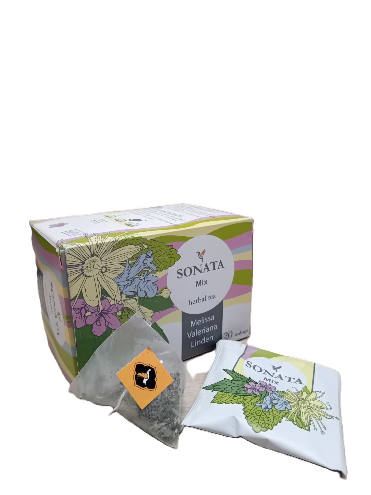 Herbal tea Melissa/Valerian/Linden (20 pyramids *1.5 g)