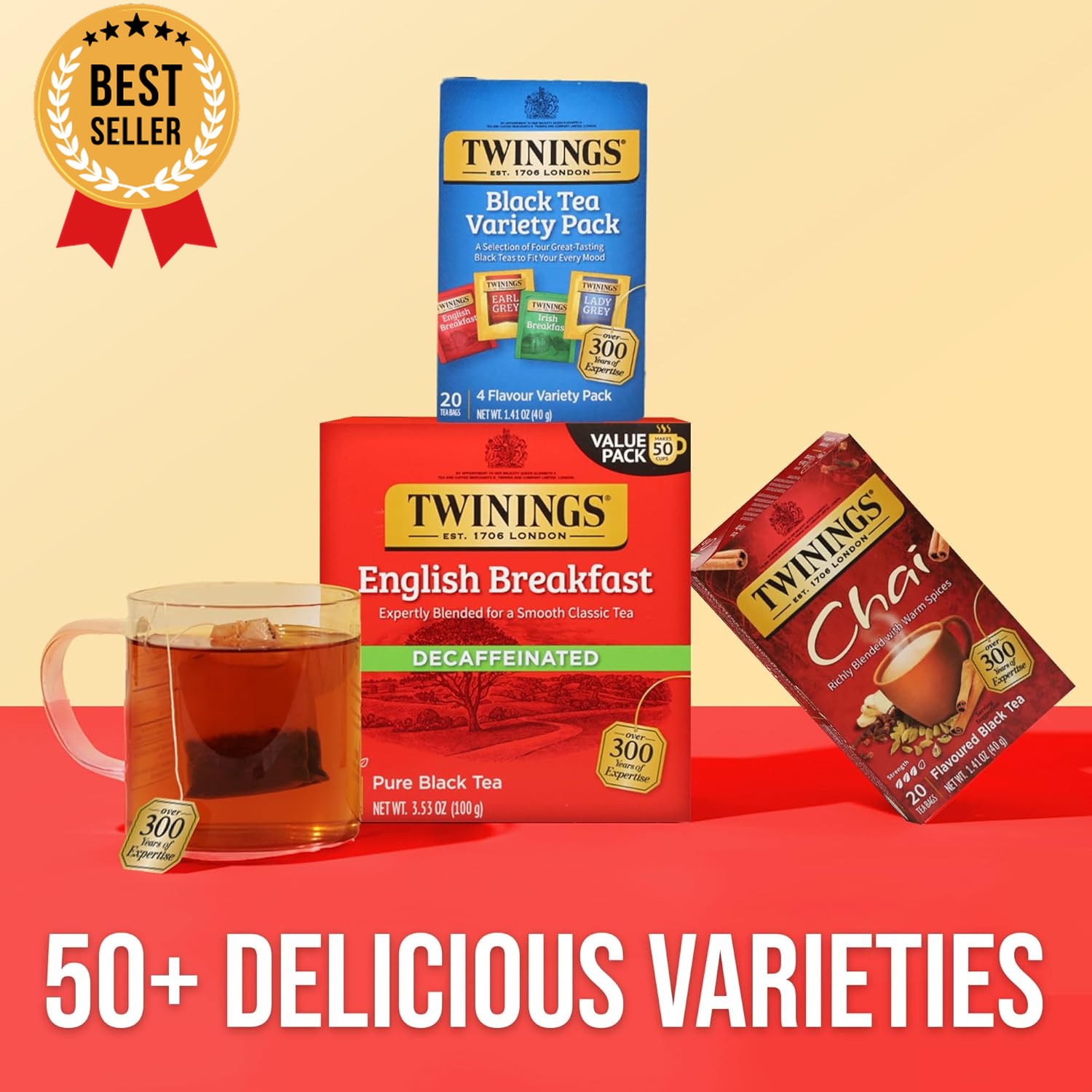 Black Tea Variety Pack 20 Bags English Breakfast Earl Grey Caffeinated