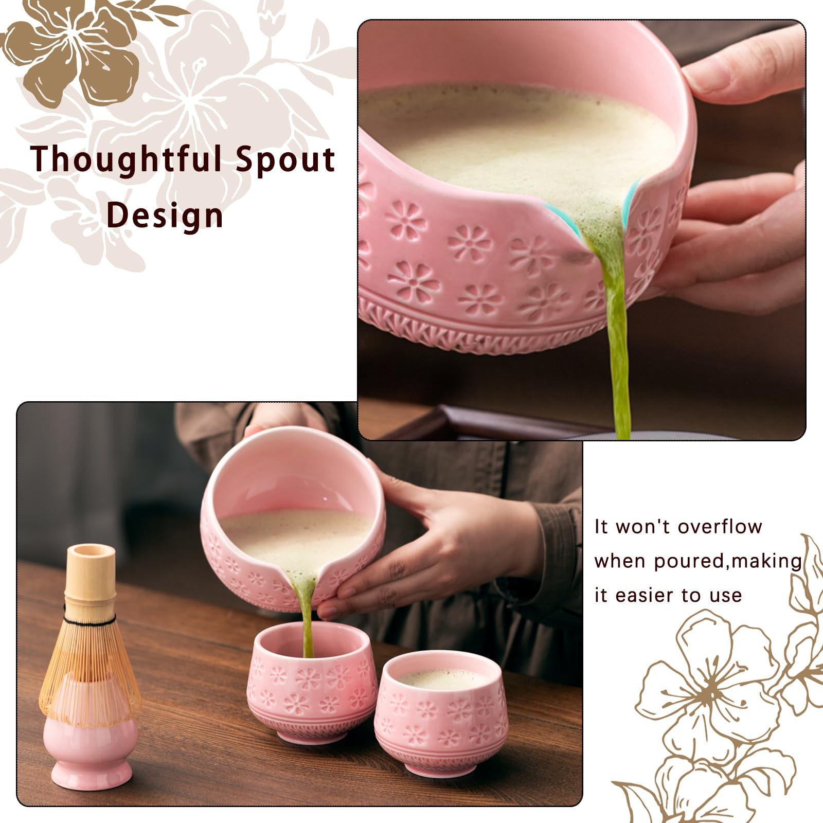 Matcha Whisk Set 10 Pcs Includes 530ml Bowl, 2 Cups, Bamboo Tools – Complete Kit