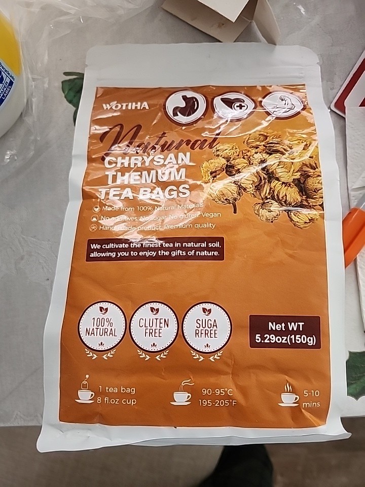 Natural Chrysanthemum Tea Bags Premium Flower Tea 5.29 ounce 45 bags .