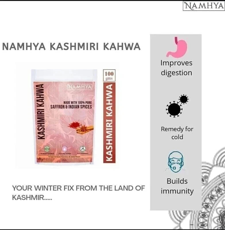 NAMHYA Kashmiri Kahwa Tea 100G Free Shipping World Wide