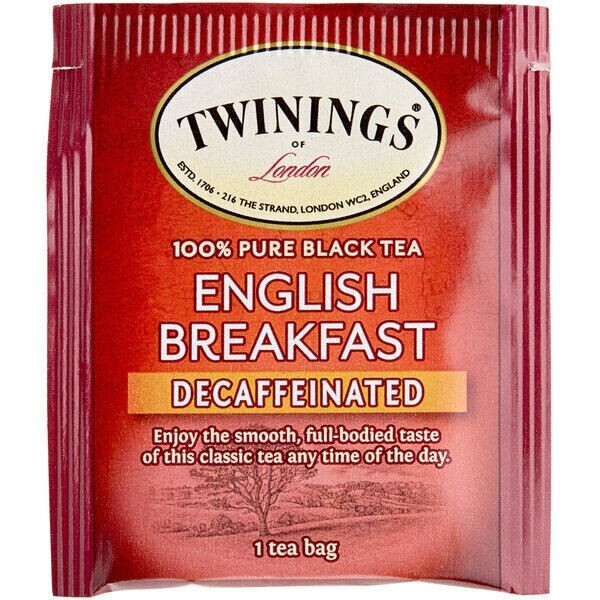 Twinings English Breakfast Decaffeinated Tea Bags – 20/Box-4 Boxes-BB 08/2025