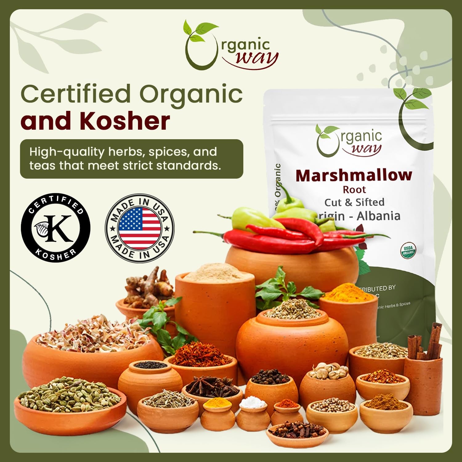 Marshmallow Root | Herbal Tea (Althaea officinalis) Cut & Sifted – European W…