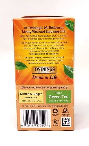 Twining’s Orange & Cinnamon Spice Herbal Tea 20 count 2 pack Caffeine Free