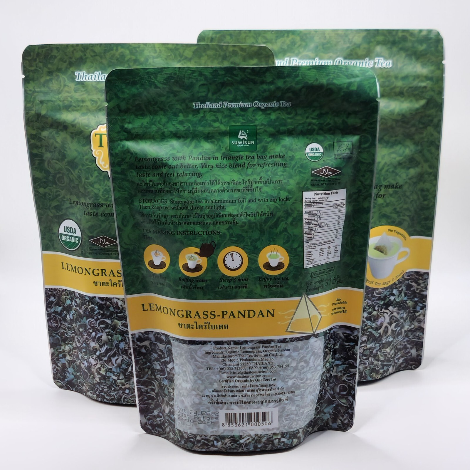 Tea Herbal Lemongrass Pandans Organic Natural Premium Drink The Garden Tea Set 3