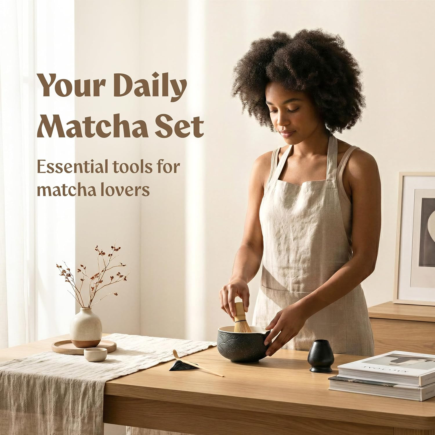 Matcha Kit Whisk Set (7 Pcs) – Complete Matcha Set, Matcha Bowl with with Bowl,