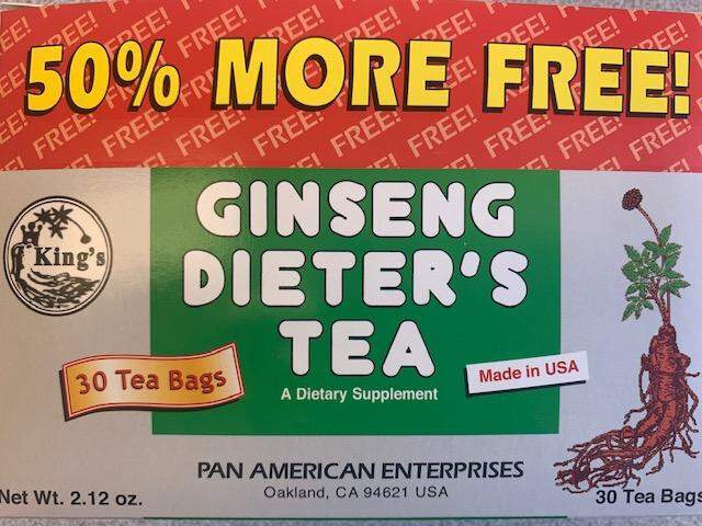 KINGS GINSENG DIETERS TEA – SUPER STRENGTH – 8 tea boxes