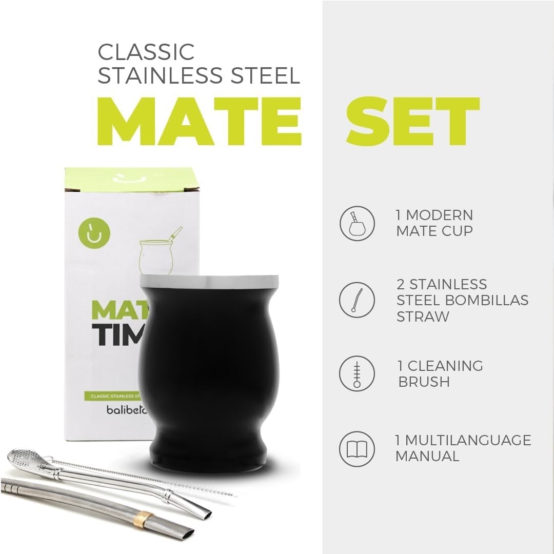 High-Quality Stainless Steel Yerba Mate and Bombilla Set – Gift-Ready & BPA-Free