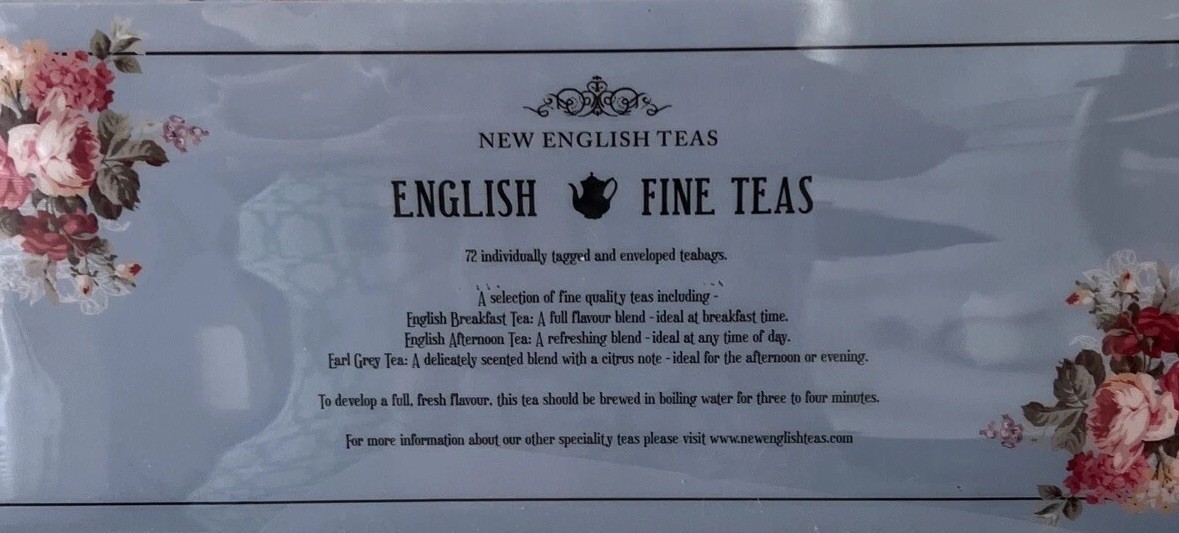 NEW English Fine Tea Gift Set, 6 Tins, 72 Teabags, BB 07/2026 EARLY CHRISTMAS