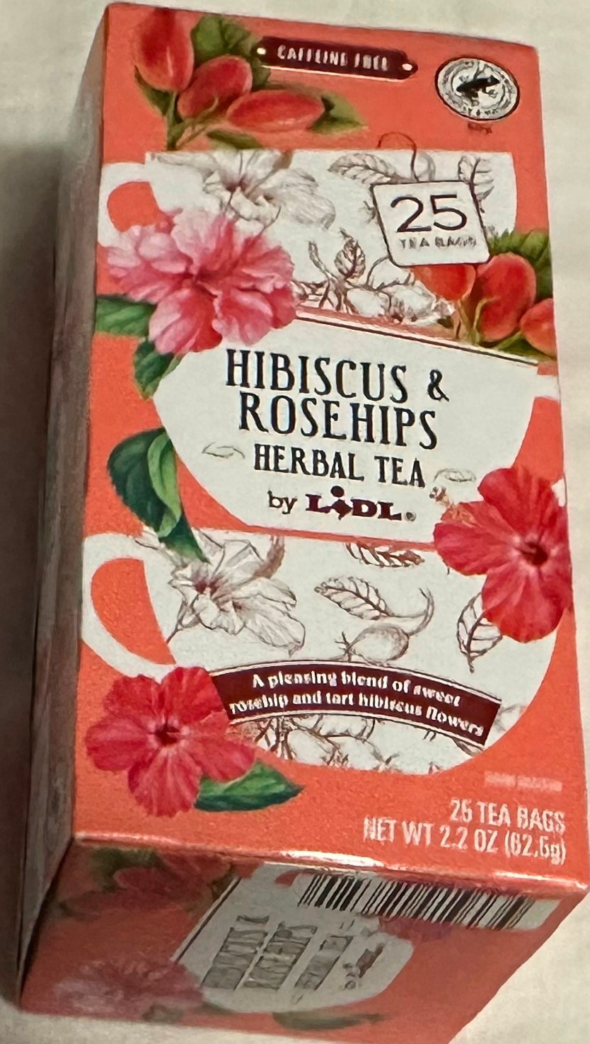 HIBISCUS & ROSE HIPS HERBAL TEA 25 BAG CAFFEINE FREE