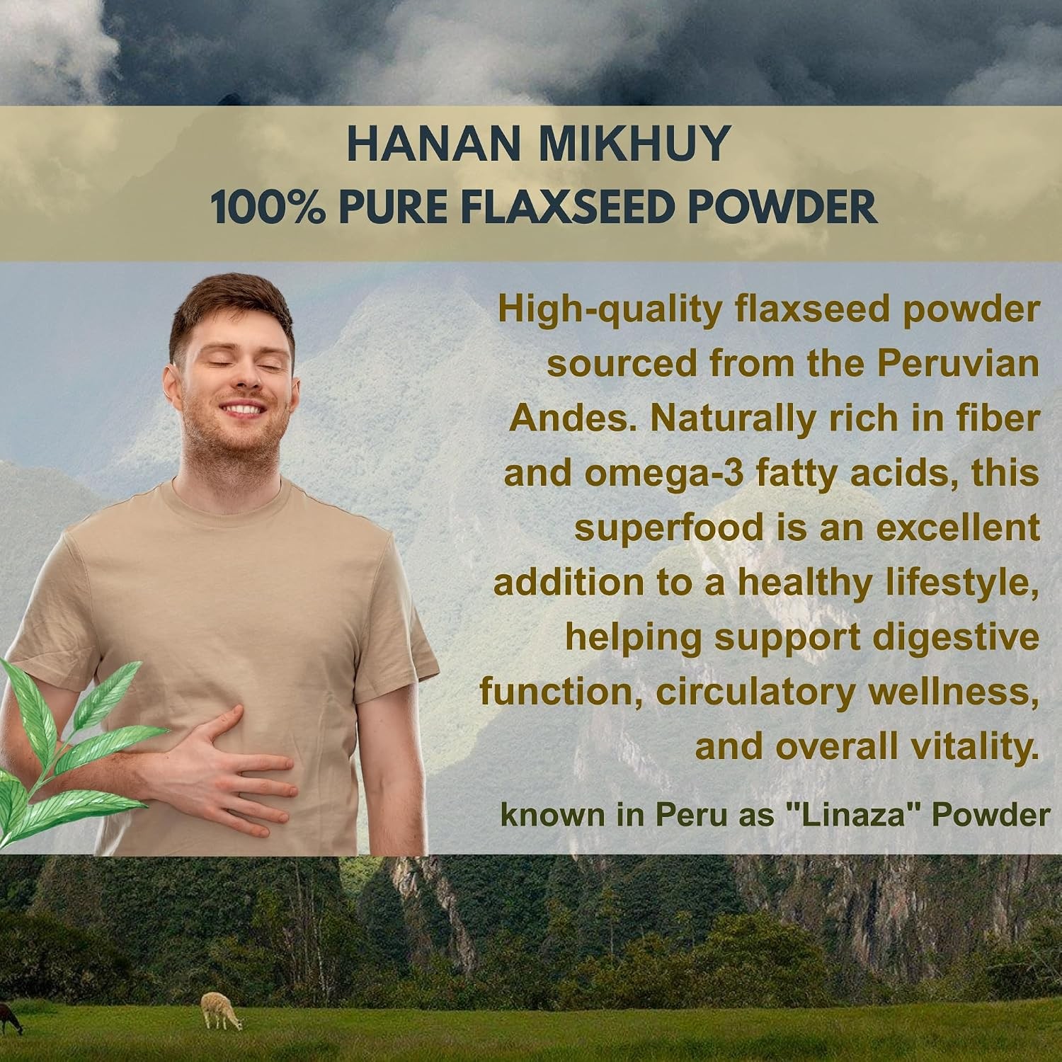 HANAN MIKHUY Linaza 100g – 100% Natural Flaxseed Powder for Omega-3, Fiber & Dig