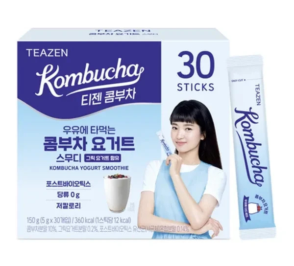 TEAZEN Kombucha Yogurt Smoothie Powder 30 Sticks 150g Probiotics Prebiotics NEW