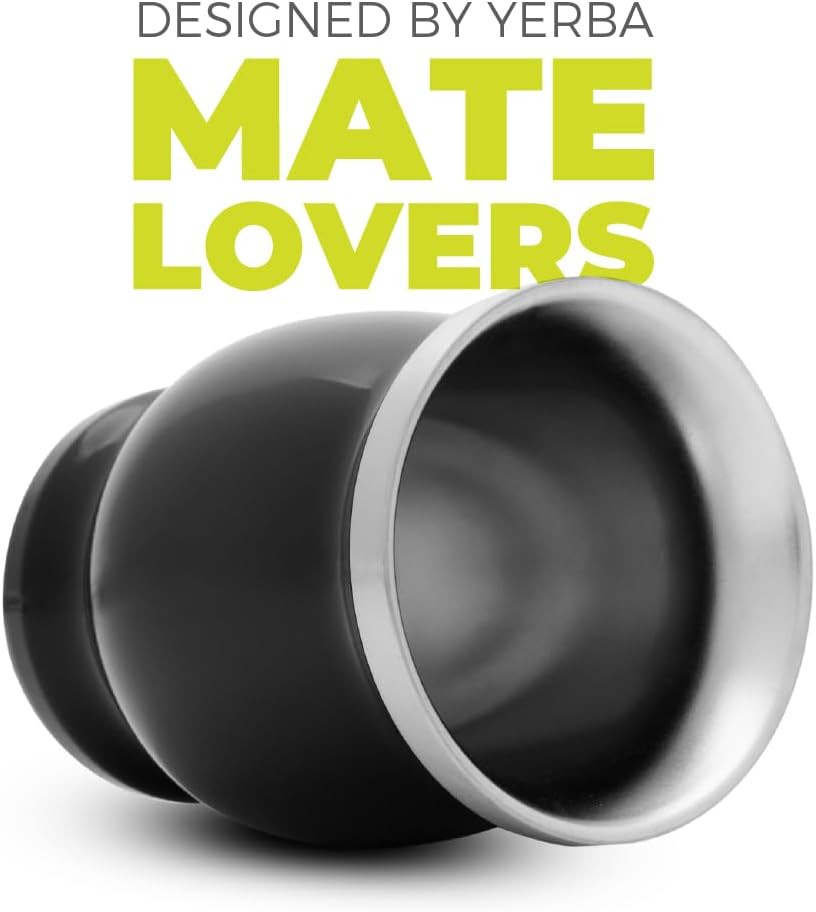 Stainless Steel Double-Wall Mate Cup and Bombilla Set – Yerba Mate Set Includes