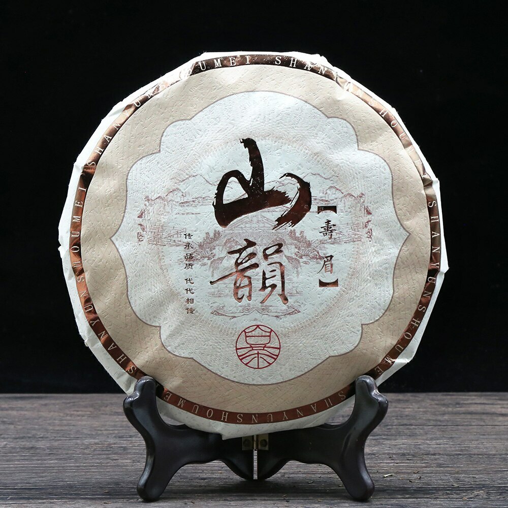 HelloYoung Bai Cha 340g Ancient Tree Shou Mei White Tea Cake Calming Daily