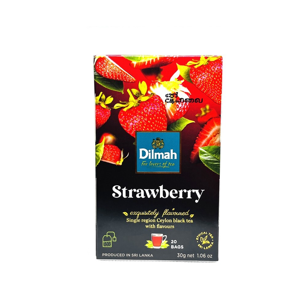 Dilmah Strawberry Flavored Ceylon Black Tea – 20 Tea Bags X 6 Packs